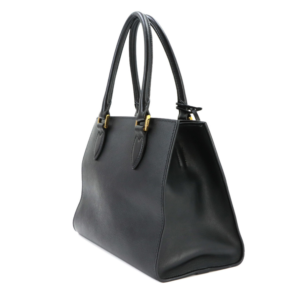 Prada Saffiano 2-way Hand/Shoulder Handbag, Leather, Nero Black, Gold Hardware - Picture 3 of 10